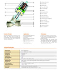 UNOX 3/4 in. stainless steel pneumatic valve cross-section cutaway, DN20, angle-seat, closed, threaded connection