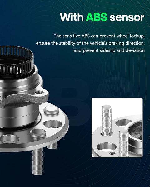 Rear Wheel Bearing Hub Assembly With ABS For Hyundai Elantra 2007 2008 2009 2010 2011 2012 5 Lug 512340 Fits Both Left And Right Rear Sides 1 Pc Replacement