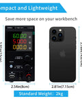 High Precision Variable Power Supply 60V 5A 300W Bench Regulated Unit With 4 Digit LED Display USB compared to smartphone size