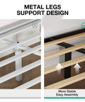 Cozy Queen Bed Frame With Upholstered Linen Headboard Heavy Duty Wood Slats Fast Ship To Your Doorstep quick unbox showing metal leg support design.