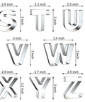 Alphabet Letter Cookie Cutter Set 26 Pcs Large 3 Inch Stainless Steel Bakeware For Fondant Biscuits Dough Molds