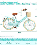 Girls 20 Inch Bike With Basket And Kickstand For Ages 5 To 12 With Adjustable Seat And Suspension Fork Plus Dual Disc Brakes