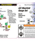 Quick reference guide for No Fuss Heavy Lifter HVAC Manifold Gauge Kit for R134a R410a R22 Refrigerant.