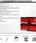 One Inch Concrete Nails For Heavy Duty Framing And Masonry, 1000 Count, product packaging with technical specifications