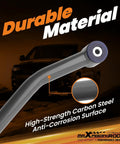 Beefed Up Front Adjustable Track Bar For Jeep Cherokee XJ And Wrangler TJ Fits 1.5 To 4.5 Inch Lift Ranging From 32.28 To 33.46 Inches Helps Center Axle And Reduces Wobble Off Road Ready Upgrade Durable Steel Construction, gray steel track bar