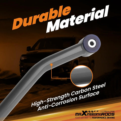 Beefed Up Front Adjustable Track Bar For Jeep Cherokee XJ And Wrangler TJ Fits 1.5 To 4.5 Inch Lift Ranging From 32.28 To 33.46 Inches Helps Center Axle And Reduces Wobble Off Road Ready Upgrade Durable Steel Construction, gray steel track bar