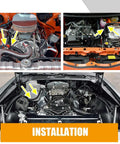 8AN Braided Hose 10Ft Beefed Up Heavy Duty High Pressure Fuel Line and Transmission Cooler Kit installed in engines