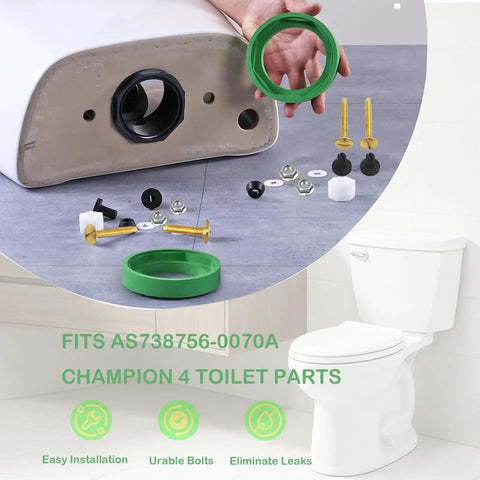 3 Inch Toilet Tank To Bowl Coupling Kit Fits Most Toilets With 3 Inch Flush Valve Openings Includes Gasket Bolts Nuts Black Lock Rings And Washers For A Tight Leak Free Tank To Bowl Connection shown with components