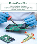 Technician using No Clean Solder Flux Paste 10G For Electronics Repair High Activity Rosin Formula That Eats Oxide on PCB