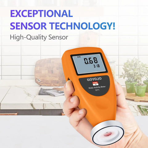 Pro Grade Water Activity Meter For Food Testing And Moisture Control, Smart Tester For Jerky, Dried Fruit, Grains And Veggies, 0-1.0 AW Range, 0.02 AW Accuracy, Non Conductive Sensor, Water Activity Analyzer, handheld orange meter with LCD