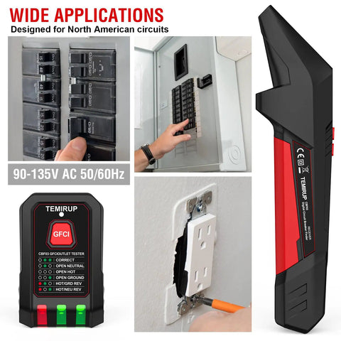 Two Part Circuit Breaker Finder Kit With Lcd Screen And Gfci Outlet Tester To Nail The Fuse Box Identification Without Breaking A Sweat And Test Wiring Fast For Effortless Home Or Job Site Repairs.