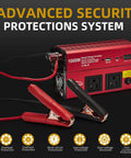 1000 Watt DC To 110V AC Vehicle Power Inverter With Dual AC Outlets USB C PD 30W Fast Charge Inline Cigarette Adapter For Slick Rig And Backroad Use with red clips.