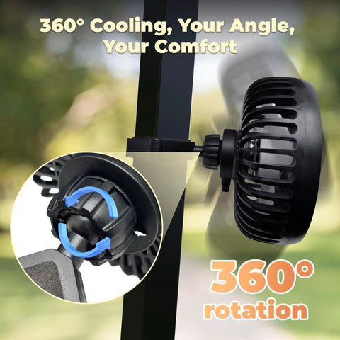 Stay Frosty And Chill Out On The Course With This Slick Golf Cart Fan Featuring 360° rotation for adjustable airflow and comfort.