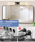 Crystal Battery Operated Wall Sconce Set of 2,Rechargeable Wall Sconces with Remote Control,Modern Black Bathroom Vanity Light fixtures installation guide showing no wiring needed.