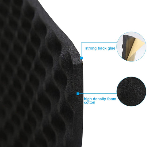 Close-up of Car Truck Sound Deadening Mat 16Square Feet showing high density foam cotton and strong back glue for noise dampening.