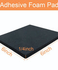 Eight Pack Six Inch Square Neoprene Foam Pads One Quarter Inch Thick Self Adhesive Anti Slip Anti Vibration Cushions shown close-up
