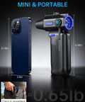 Cordless Air Duster With LED Light And 150000 RPM Brushless Motor next to smartphone showcasing mini portable design