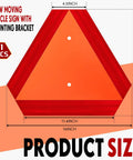 14x16 Inch Aluminum Slow Moving Vehicle Sign With Mounting Bracket Reflective Triangle SMV Warning dimensions