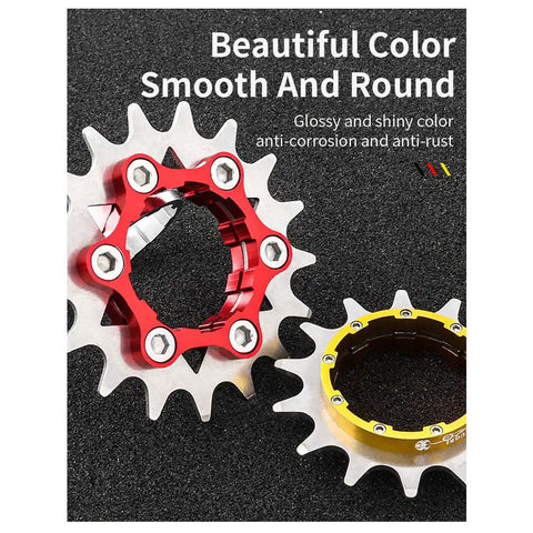 Dope Single Speed Conversion Kit 13T To 22T Cogs With 17T Cassette And Spacers colorful cogs on dark background
