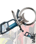 Kickass Heavy Duty Electric Ring Saw With Rolling Pulley Portable Wall Chaser Machine 8800W Motor viewed from the side with blade.