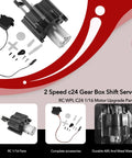 High Torque RC Upgrade Kit For One Sixteenth Scale WPL C14 C24 C34 Models With Two Speed Metal Gearbox And Metal ABS Transmission