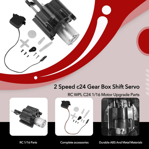 High Torque RC Upgrade Kit For One Sixteenth Scale WPL C14 C24 C34 Models With Two Speed Metal Gearbox And Metal ABS Transmission