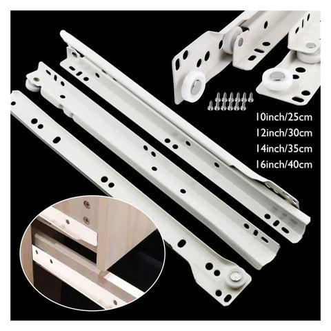 Full Extension Drawer Slides for Super Quiet Operation 1 Pair Two Section Keyboard Tray Roller Computer Desk Drawer Slide 14 Inch 35 Cm