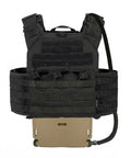 Black tactical vest with 1.75L Hydration Panel For Vests With Leakproof Reservoir, 105cm Detachable Tube, Silicone Bite Valve, Khaki