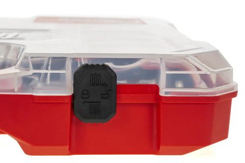 Red case of 12 Piece Tri Lobe Screwdriver Set With Anti Roll Handles And Three Sided Collar For Solid Grip Permanent Visible ID Markings
