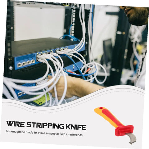 Heavy Duty Wire Stripper With Thick Insulated Handles Top Shelf Electrical Wire Cutter And Precision Stripping Tool Universal Pro Powerhouse For Tradesmen in use on cables.