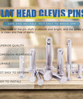 96-Piece Stainless Steel Clevis Pin Assortment Kit With Flat Head Single Hole Pins 304 Grade 12 Sizes From M3 To M5 showcase