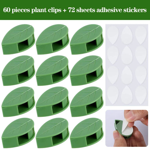 Slick Green Leaf Plant Climbing Clips With Transparent Adhesive Backers Secure Vines Ivy Houseplants On Walls Without Drilling Just Zero Drama Botanical Vibes For Any Room Making Indoor Gardening A Total Breeze