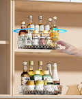 360 Degree Rotating Organizer Turntable For Kitchen Cabinets And Spice Rack showcasing clear design and stainless steel bearings.