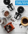 Top view of Universal Fit Reusable Coffee Filters with food grade stainless steel mesh for K Cup brewers 1.0 and 2.0