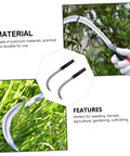 Beast Steel Reaping Hook For Gardening 2-Piece Set With Ergonomic Handle shown cutting grass and showcasing material quality.