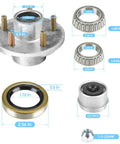 Trailer Wheel Idler Hub Kit 5 Hole 4.5 Inch Bolt Idler Hub For 3500 Lb Trailer Axles Fit One And One Sixteenth Inch To One And Three Eighths Inch Tapered Shaft Heavy Duty Hot Dip Galvanized Set Of Two Not For Straight Shaft components