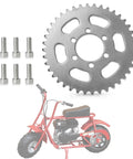 40T Rear Sprocket For 35 Chain Go Kart Quad Mini Bike Dirt Bikes Replacement Part with bolts and red mini bike