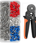 Get Your Hands On This Sweet 200 Piece Ferrule Crimping Tool Kit For All Your Wiring Needs Including AWG 23 To 7 Self Adjusting Wire Pliers And Insulated Connectors Perfect For Serious DIY Grizzlins Who Need Reliable Electrical Gear For Any Job.. 200-piece insulated ferrule kit with self-adjusting ratchet crimping pliers and color-coded terminals