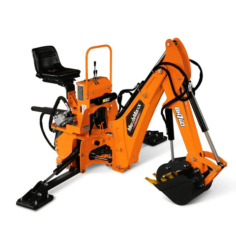 8 Foot Tractor Backhoe Attachment With Hydraulic Thumb And 15 Inch Bucket For Cat 1 And Cat 2 Three Point Tractors Self Contained Hydraulics ISO SAE Switchable Controls 20 To 100 HP BH760H