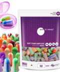 Ultra Comfy Soft Foam Earplugs For Sleeping Snoring Travel Work And Shooting With 33 dB NRR Made In USA Multicolor Pack Of 50 Pairs