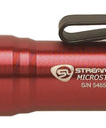 Ultra Compact EDC LED Flashlight With 45 Lumens And 420 Candela, AAA Battery Powered with red casing and pocket clip visible