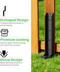 Eight Pack Heavy Duty Fence Post Repair Stakes Kit for replacing tilted or broken wood posts with deep ground anchors