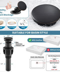 Old School Oil Rubbed Bronze Bathroom Sink Faucet With Single Hole, Pop Up Drain, cross-section diagram, anti-rust design