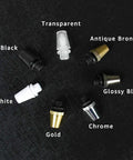 Plastic Strain Reliefs 50 Pack For Pendant Lighting and Wiring Cord Grips in assorted colors including black, white, and gold