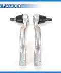 Front Outer Tie Rod End Links Kit For Mitsubishi Montero 2001 2002 2003 2004 2005 2006 Upgrade Suspension And Steering Drag Link Replacement Durable OE Fitment ES800448 ES800447 MR508136 MR508135, two silver steering ends