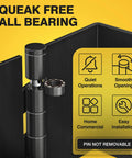 Heavy Duty Matte Black Offset Door Hinges With Ball Bearing, Three And A Half Inch, highlighting quiet smooth operations
