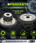 Close-up of Audi Timing Chain Kit sprockets and timing tooth for 2.0T engines, highlighting precise transmission and durability.