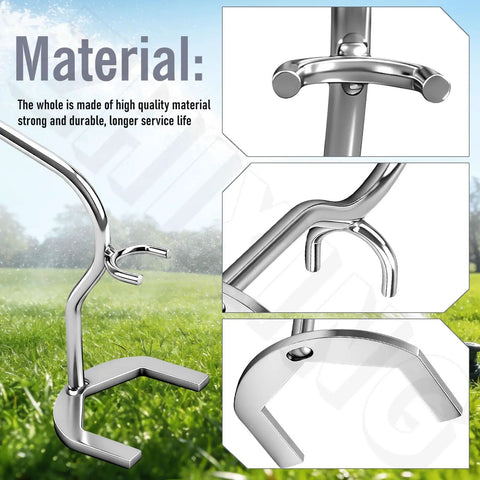 Sprinkler Head Tool Wrench For Pop Up Impact Sprinklers And Rotor Adjustment Tool Fits LG3 Mini Paw AG5 And 2045A shown close-up in stainless steel.