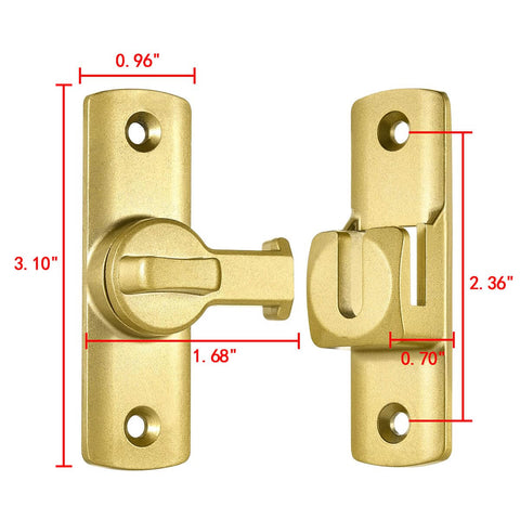 90 And 180 Degree Adjustable Barn Door Lock For Privacy And Security, Easy Install Sliding Door Latch Fits Barn Doors Cabinets
