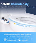 LUXE Bidet NEO 120 single-nozzle, non-electric bidet attachment installed on toilet, white.